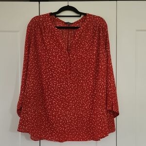 NYDJ Red and White Women's Blouse